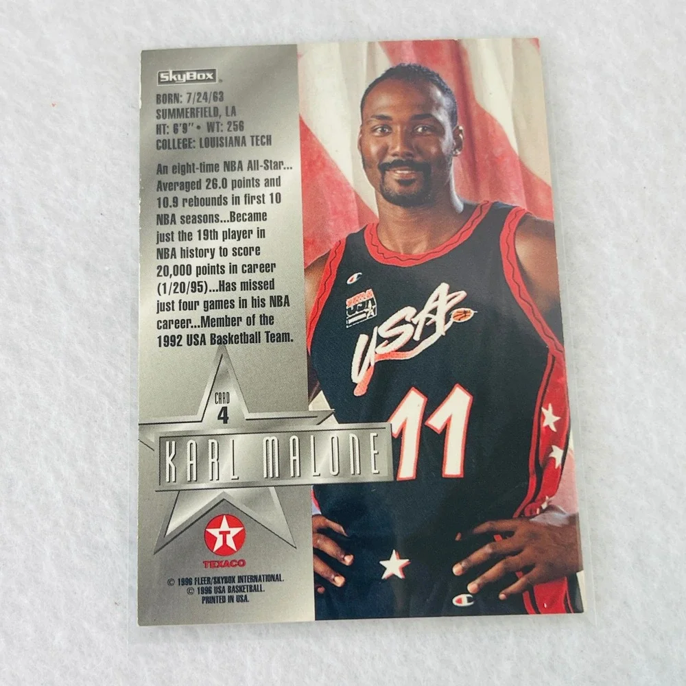 1996 SkyBox USA Basketball Karl Malone Card 4 Fleer Texaco Dream Team NBA